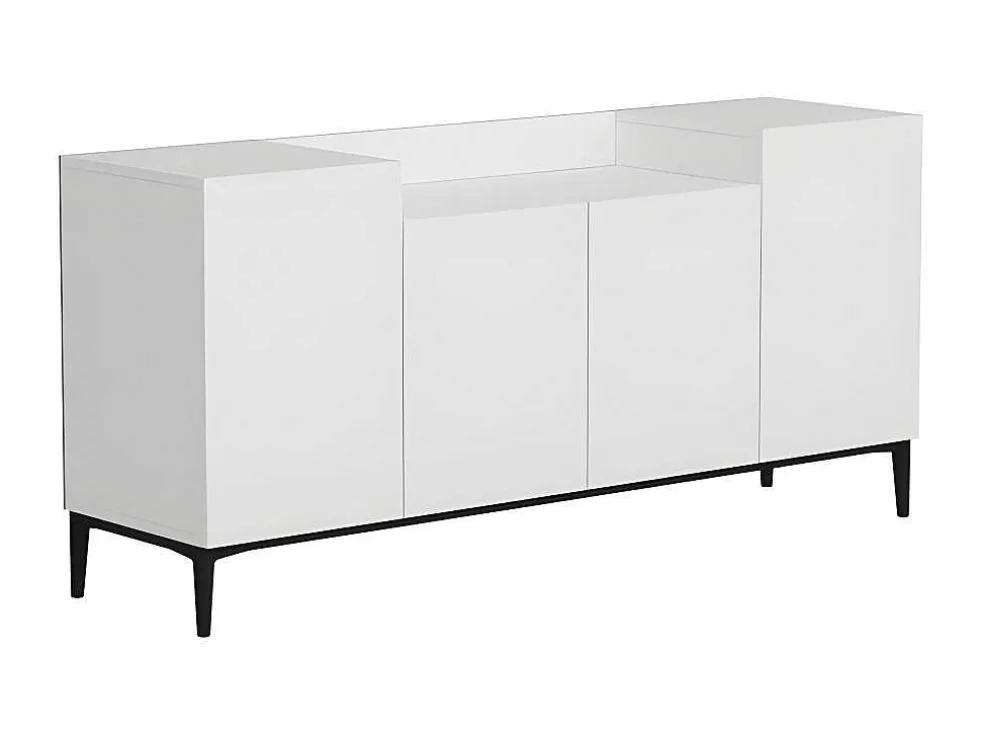 Ellaria Multifunctioneel Kabinet, Wit, Zwart, 160X42X75 Cm, Epikasa