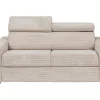 Express-Driezitsslaapbank Van Beige Ribfluweel - Bed Met Brede Latten 140 Cm - Matras 18 Cm - Vizir