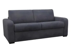 Express-Driezitsslaapbank Van Antracietgrijze Stof - Bed Met Brede Latten 140 Cm - Matras 22 Cm - Bevis