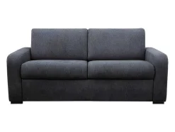 Express-Driezitsslaapbank Van Antracietgrijze Stof - Bed Met Brede Latten 140 Cm - Matras 22 Cm - Bevis