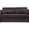 Express-Driezitsslaapbank Van Bruin Ribfluweel - Bed 140 Cm - Matras 18 Cm - Mondovi
