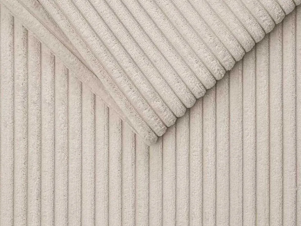 Express-Vierzitsslaapbank Van Beige Ribfluweel - Bed Met Brede Latten 160 Cm - Matras 22 Cm Loreto