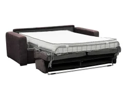 Express-Vierzitsslaapbank Van Bruin Ribfluweel - Bed 160 Cm - Matras 18 Cm - Mondovi