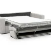Express-Vierzitsslaapbank Van Beige Ribfluweel - Bed Met Brede Latten 160 Cm - Matras 14 Cm - Mondovi