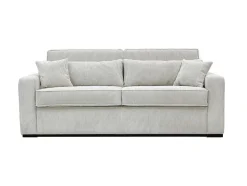 Express-Vierzitsslaapbank Van Beige Ribfluweel - Bed Met Brede Latten 160 Cm - Matras 14 Cm - Mondovi