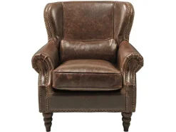 Fauteuil 100% Leer Edouard - Bruin