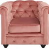 Fauteuil Chesterfield - Fluweel - Pastel Roze