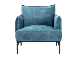 Fauteuil Eendenblauw Fluweel Joel