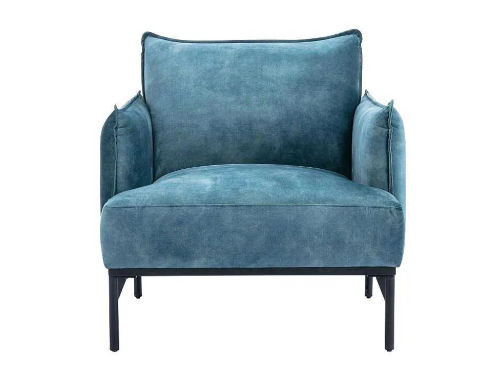 Fauteuil Eendenblauw Fluweel Joel