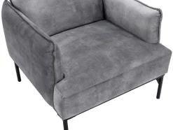 Fauteuil Grijs Fluweel Joel