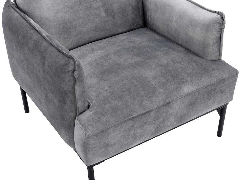 Fauteuil Grijs Fluweel Joel