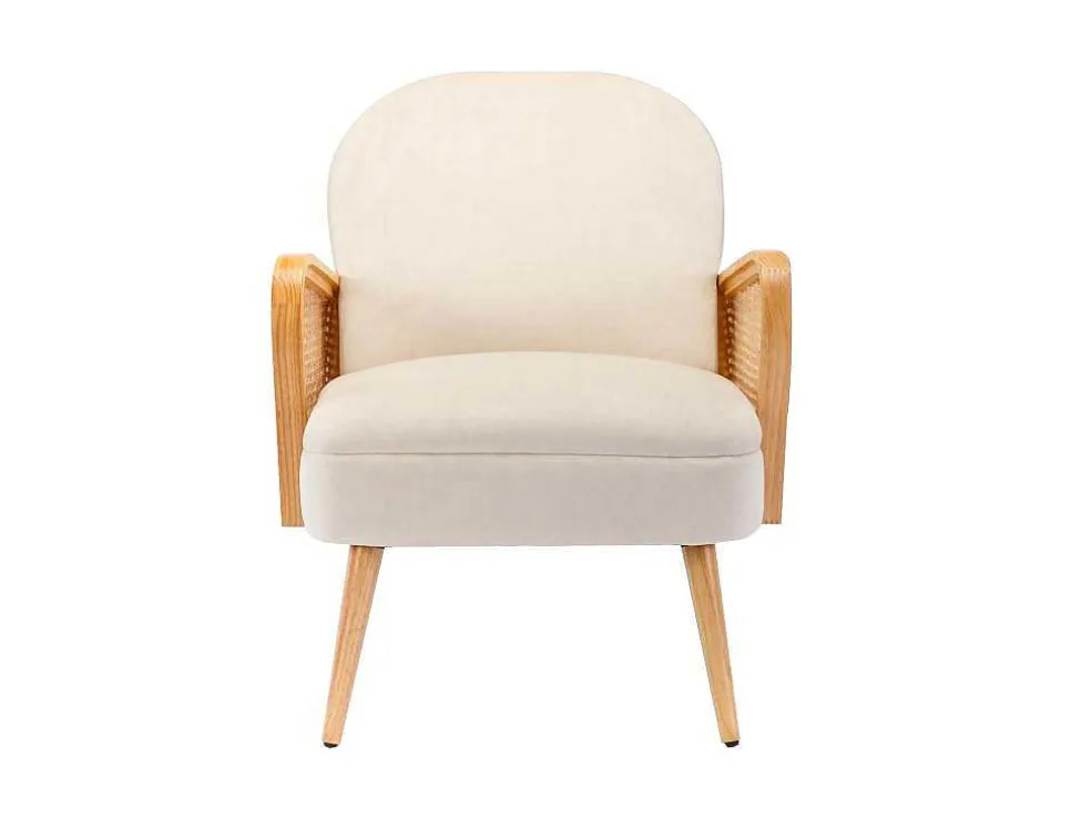 Fauteuil In Beige Fluweel Onani