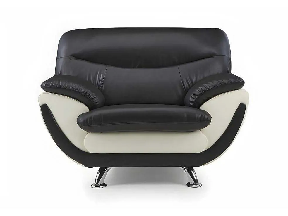 Fauteuil Indice Van Kunstleer - Tweekleurig Zwart En Wit