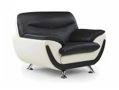 Fauteuil Indice Van Kunstleer - Tweekleurig Zwart En Wit