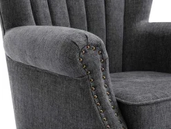 Fauteuil Van Antracietkleurige Stof Met Klinknagels Batoumi
