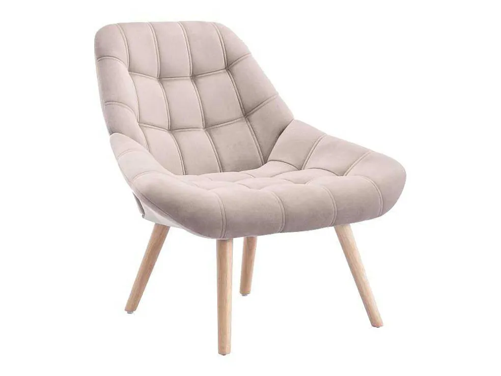 Fauteuil Van Beige Fluweel - Luosto