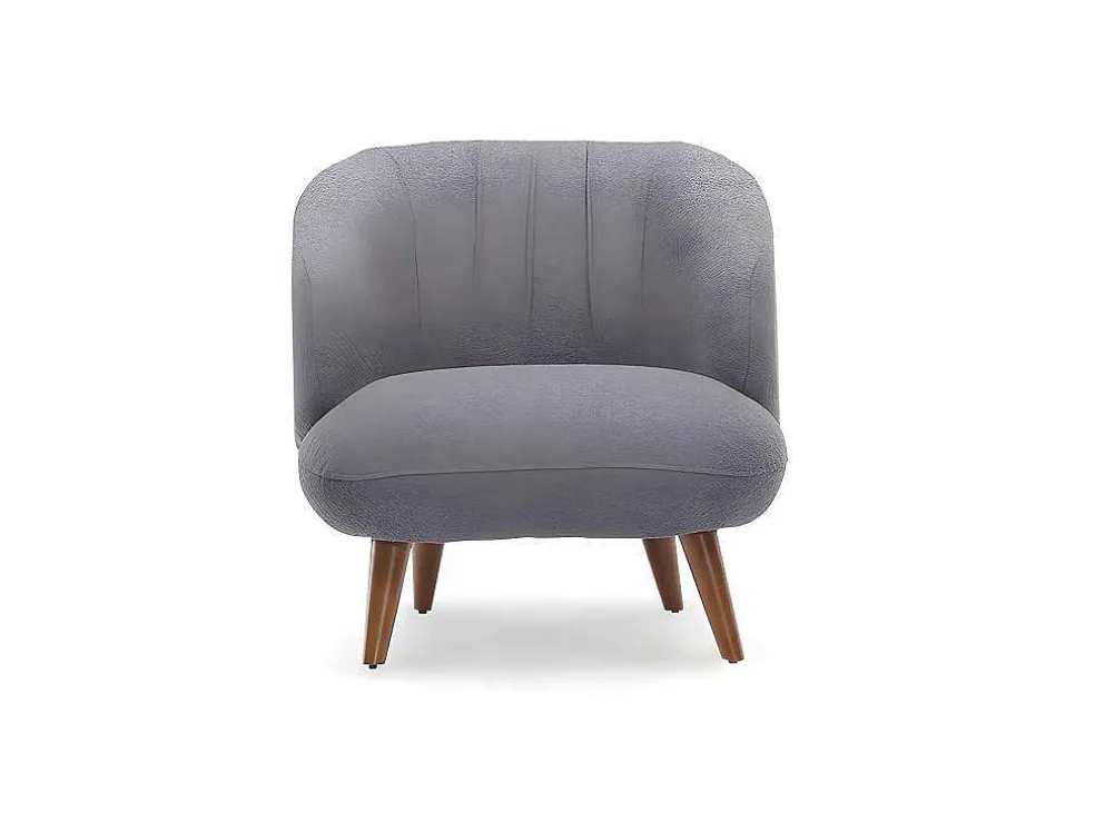 Fauteuil Van Boucle Stof - Antraciet - Janina