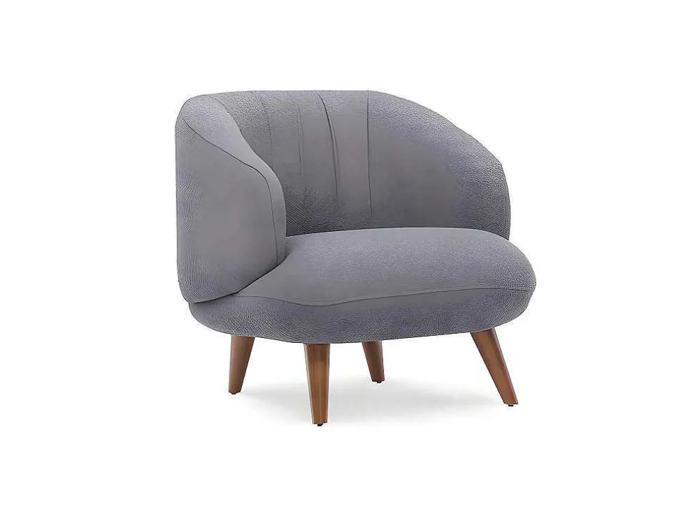 Fauteuil Van Boucle Stof - Antraciet - Janina
