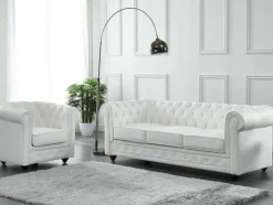Fauteuil Van Buffelleer Chesterfield - Wit