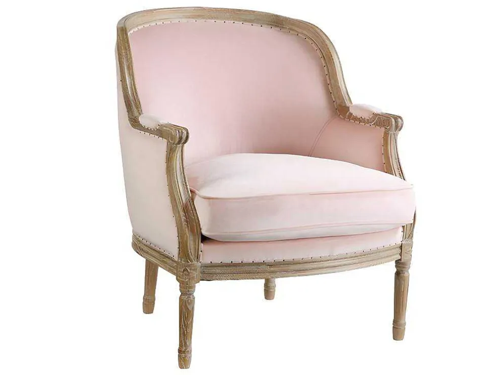 Fauteuil Van Fluweel Alienor Pastel Roze
