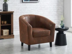Fauteuil Van Microvezel - Oud Bruin - Cristobal Ii