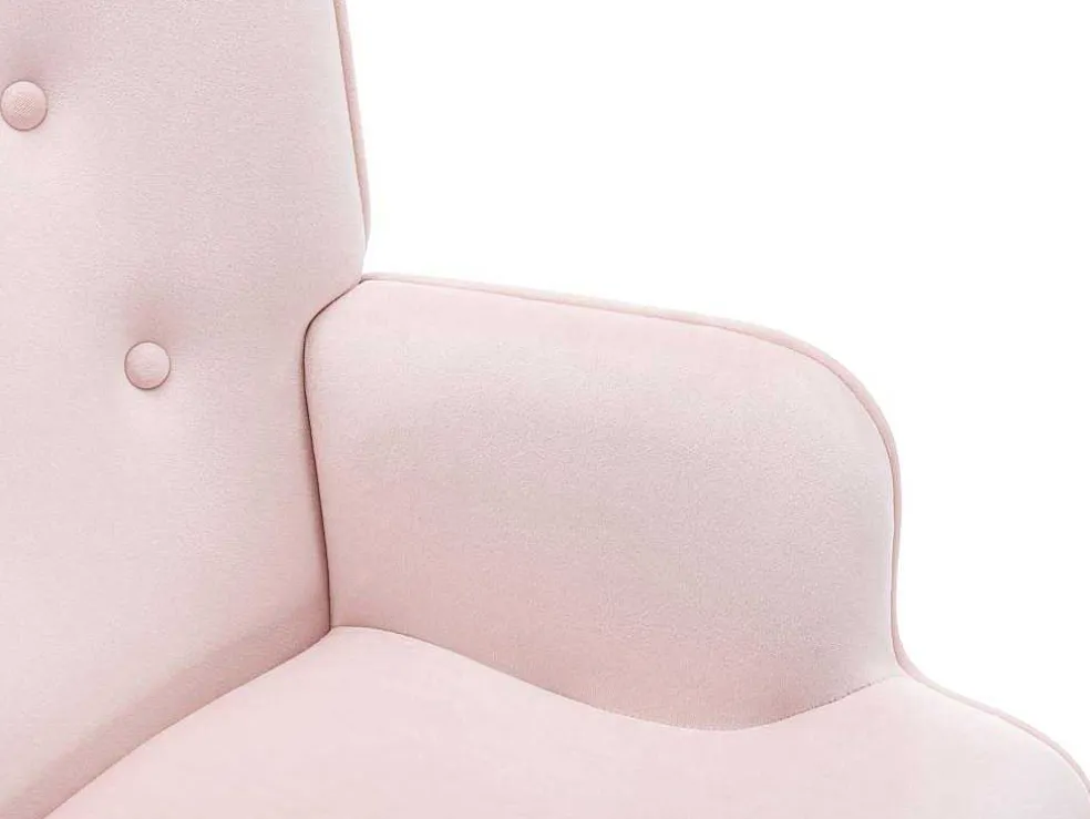 Fauteuil Van Roze Velours Vately