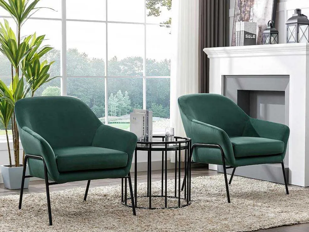 Fauteuil Van Spargroen Velours Cerita