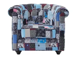 Fauteuil Van Stof Met Patchwork-Motief Chesterfield