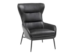 Fauteuil Van Zwart Buffelleder Dinnia