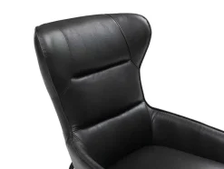 Fauteuil Van Zwart Buffelleder Dinnia