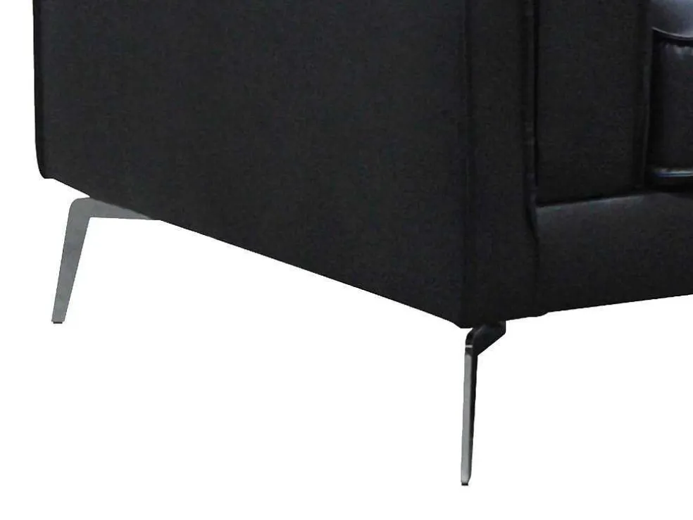 Fauteuil Van Zwart Leer Lecco