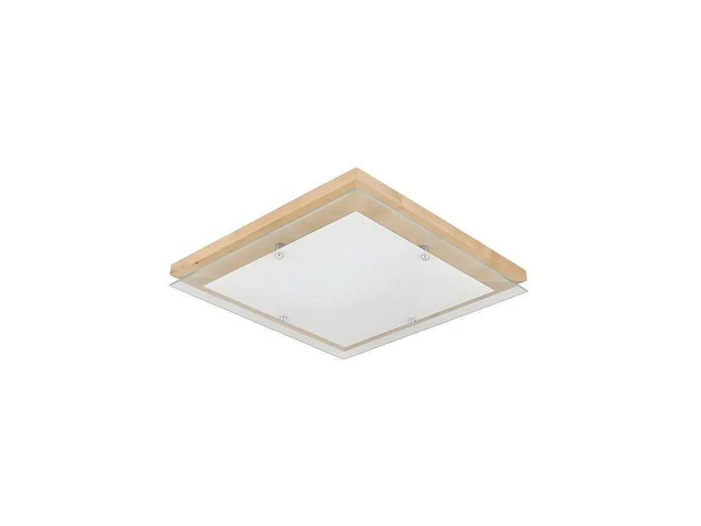 Finn Plafondlamp, Eik, Chroom, Wit, 40X40X6,5 Cm, Epikasa