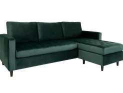 Firenze Chaise Longue Bank Velours, Groen.