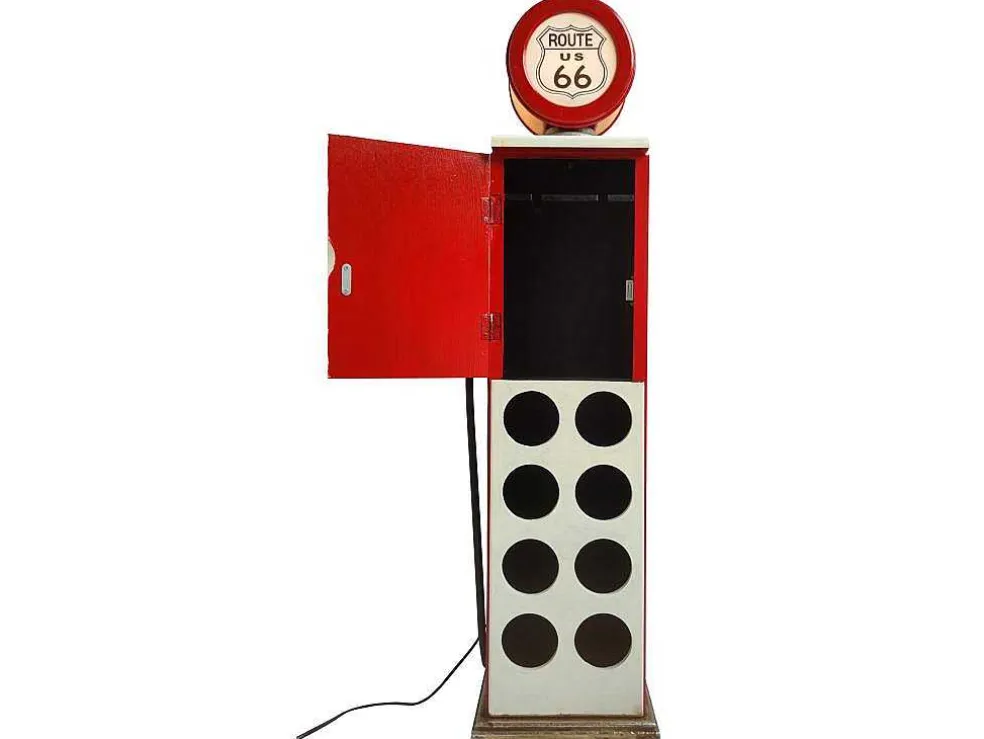 Flessenrek Met Lamp 8 Flessen - H.112 Cm - Wit - Pomp Links - Drive-In