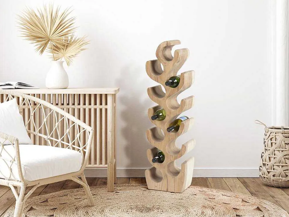 Flessenrek Van Suarhout - 12 Flessen - B28 X D19 X H100 Cm - Naturel - Guimaras