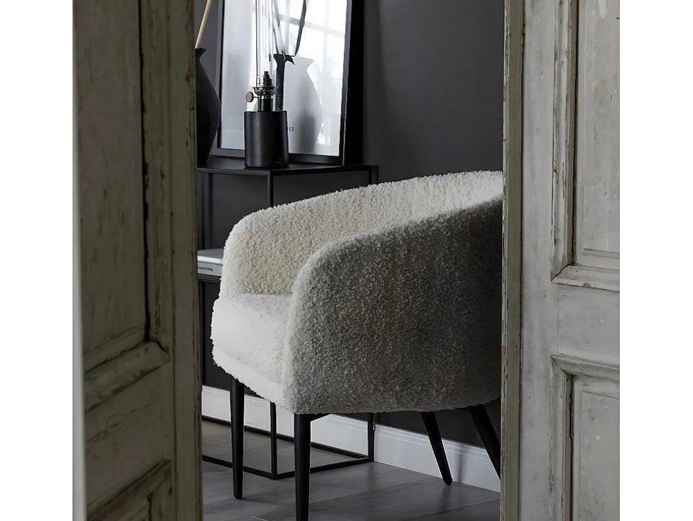Fluffy Fauteuil Teddy Wit.