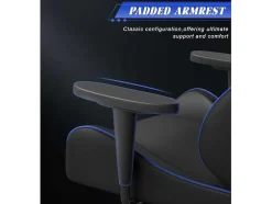 Gaming Stoel Gaming Met Lumbale Kussen En Hoofdsteun En Vaste Armleuning, Pu Leather Burea -Stoel