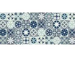 Gangtapijt Van Vinyl Met Cementtegeleffect - 66 X 160 Cm - Blauw - Rica