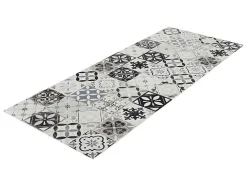 Gangtapijt Van Vinyl Met Vloertegeleffect Mosai - 66 X 160 Cm - Zwart En Wit