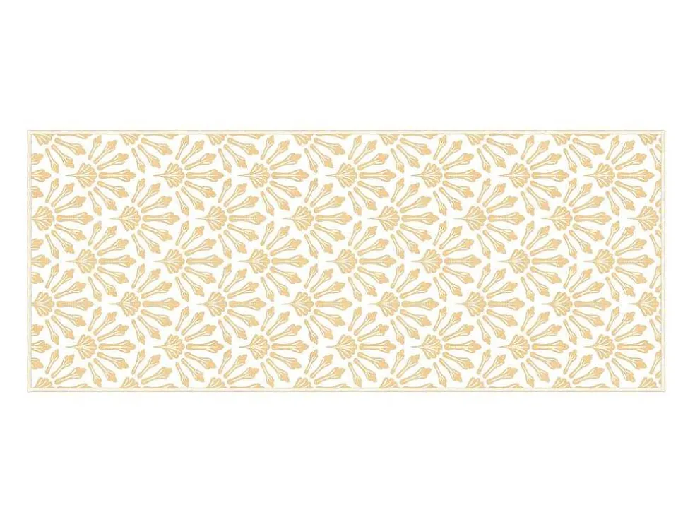 Gangtapijt Van Vinyl Met Art-Decostijl - 66 X 160 Cm - Beige En Wit - Duchessy