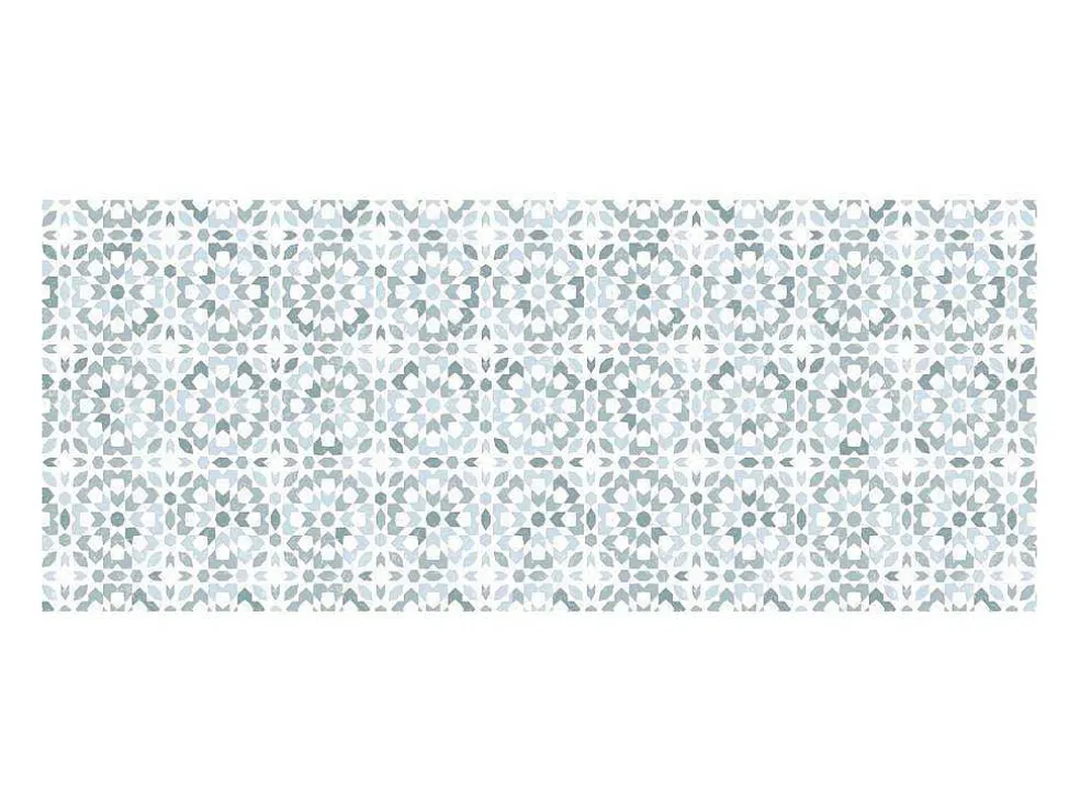 Gangtapijt Van Vinyl Met Cementtegeleffect - 66 X 160 Cm - Blauw En Wit - Princy