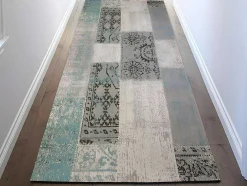 Gangtapijt Vintagestijl Turin - 100% Polyester - 80 X 200 Cm - Grijsblauw