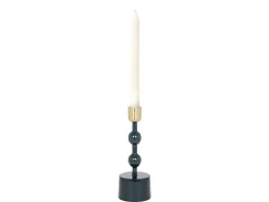 Geemailleerde Aluminium Kandelaar - H.22 Cm - Eendeblauw - Parina