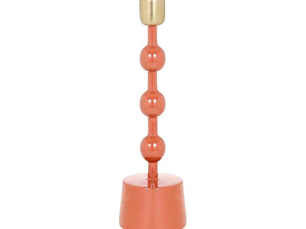 Geemailleerde Aluminium Kandelaar - H.26,5 Cm - Terracotta - Parina