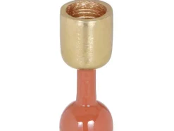 Geemailleerde Aluminium Kandelaar - H.26,5 Cm - Terracotta - Parina