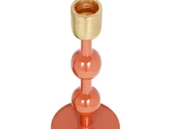 Geemailleerde Aluminium Kandelaar - H.22 Cm - Terracotta - Parina