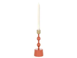 Geemailleerde Aluminium Kandelaar - H.22 Cm - Terracotta - Parina