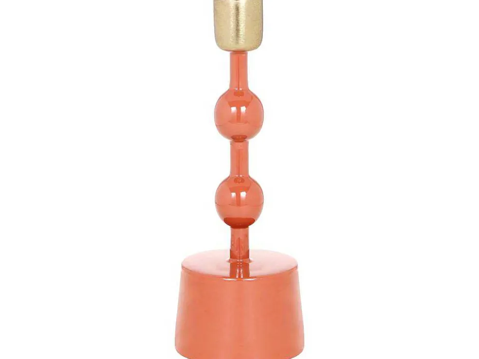 Geemailleerde Aluminium Kandelaar - H.22 Cm - Terracotta - Parina