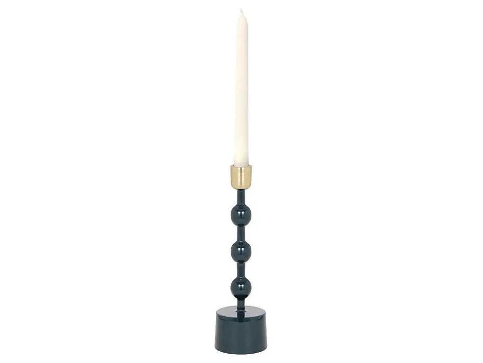 Geemailleerde Aluminium Kandelaar - H.26,5 Cm - Eend Blauw - Parina