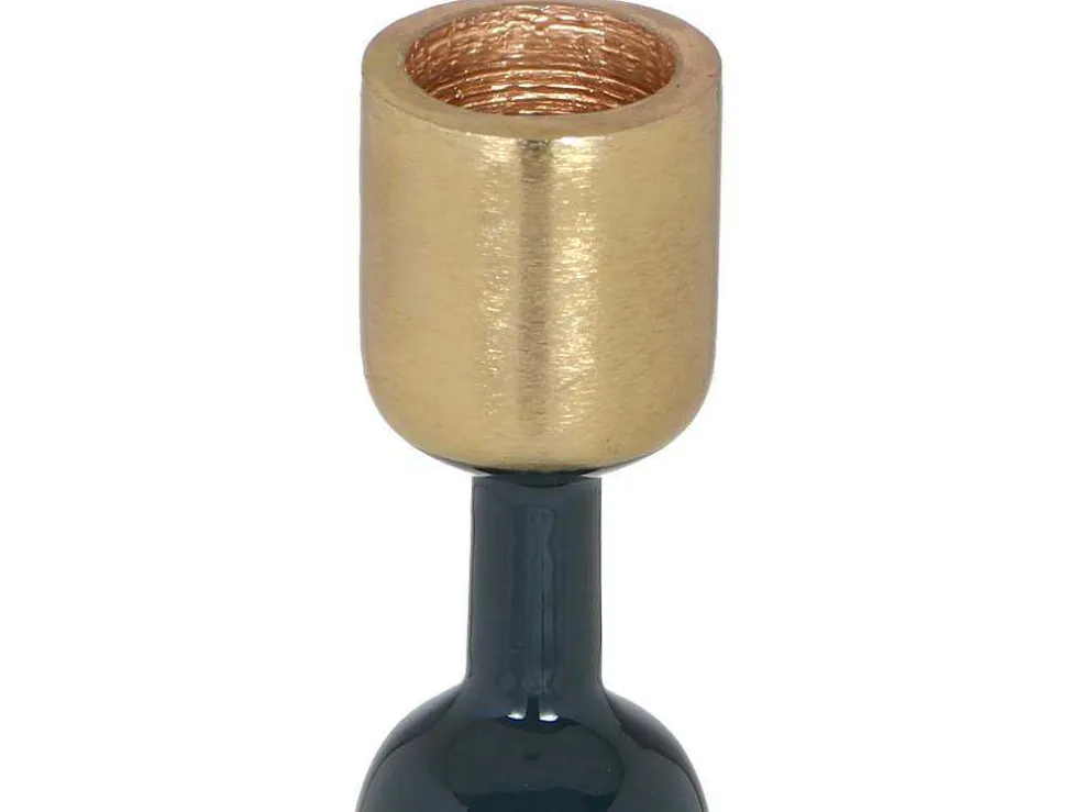 Geemailleerde Aluminium Kandelaar - H.26,5 Cm - Eend Blauw - Parina